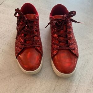 Lucky Step Red Glitter Sneakers sz 8.5